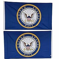 3X5 US Navy EMBLEM LOGO DOUBLE SIDED 2ply FLAG 3ft x 5ft Banner GROMMETS 200D