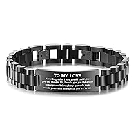 Bracelet for Men/Dad/Boyfriend/Uncle/Son Watch Band Stainless Steel Link Jewelry Gift