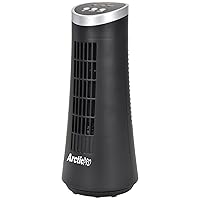 MINI DESK OSCILLATING TOWER FAN Slim and Compact Size, 2-Speed, Ultra-Quiet Operation, Convenient Carrying Handle, 75 Degrees of Oscillation For Powerful Circulation, 12 Inches, Black