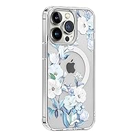 for Cute iPhone 12/12 Pro Magsafe Case, Floral Slim Shockproof Protective Hard PC+TPU Bumper Flower Women Cover Magnetic case