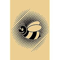 BEE HALFTONE EFFECT: journal, lined, 120 pages, 6x9 inches, matte finish cover, notebook, diary gift, no bleed