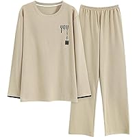 2 Pcs Big Boys Pajama Set Long Sleeve Cotton Tee Top+ Pants Young Teens Sleepwear Loungewear Set