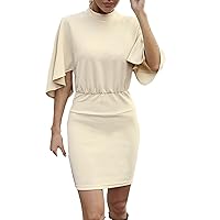 XJYIOEWT Green Summer Dress,Womens Casual and Comfortable Solid Color Knitted Buttocks Casual Dress Plus Size Dress 3X