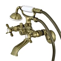 Kingston Brass KS285AB 6-Inch Clawfoot Tub Faucet, Antique Brass
