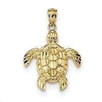 14K Gold Turtle Pendant