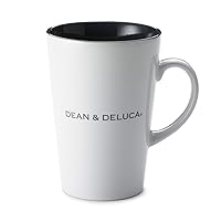 Dean and Deluca Latte Mug Medium White 12.5 fl oz (370 ml) Mug Microwave Safe Dishwasher Safe Tableware Coffee 13.5 x 9.7 x 7.5cm