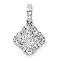 14k White Gold Diamond Cluster Pendant Necklace Jewelry for Women