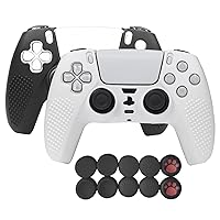 Controller Skin 2 Pack for PS5, Controller Cover for PS5 Silicone Protective Cover with Thumb Grip Caps
