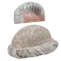 FACE MIRACLE Mens Toupee Full French Lace Hairpieces Bleached Knots Toupee for Men Human Hair Replacement System All Lace Hair Units for Man Soft Swiss Lace Man Wigs Hair Prosthesis（8
