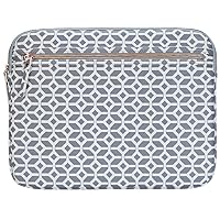 Targus Arts Edition Slim Protective Sleeve for 14-Inch Laptop Case with Zippered Pocket, Soft Shell Smooth Material, Geometric Shape Design, Gray/White (TSS99804GL)
