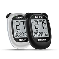 MEILAN M3 Mini GPS Bike Computer, Wireless Bike Odometer and Speedometer Bicycle Computer Waterproof Cycling Computer with LCD Backlight Display (White and Black)