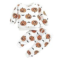 Baby Clothes with Whales Halloween Outfits Newborn Infant Baby Girls Boys Pumpkin Autumn Long Sleeve (A, 18-24 Months)