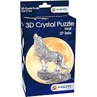 HCM Verlag 59181 Crystal Wolf Puzzle 37 Pieces Black, Mehrfarbig