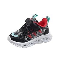 Children's Sneakers LED Charged Breathable Soft Sole Strap Collision Color for 1 to 6 Years Shoes for Girls 9 Years Old