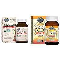 Garden of Life Organics Ashwagandha Stress, Mood & Energy Support Supplement & Vitamin D, Vitamin Code Raw D3, Vitamin D 5,000 IU, Raw Whole Food Vitamin D Supplement