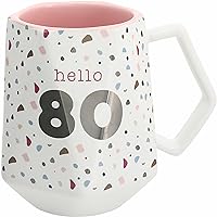 Pavilion - Hello 80-17 ounce Geometric Cup, Confetti Cup, Birthday Mug, Birthday Cup, Birthday Cups for Women, 1 Count, White