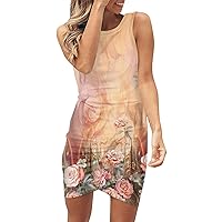 Women's Summer Sleeveless Dress Dress Round Neck Slim Short Casual One-Piece Party Dresses 2024
