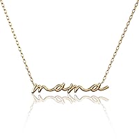 CAITLYNMINIMALIST Dainty Mama Necklace in 18K Gold 925 Sterling Silver Rose Gold Adjustable 16