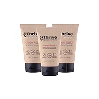 Thrive Natural Care Face Scrub for Men & Women - Exfoliating Face Wash with Anti-Oxidants Improves Skin Texture, Unclogs Pores & Helps Prevent Ingrown Hairs - Pack of 3