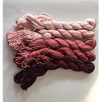 SELCRAFT 5 skeins Hand-dyednatural Mulberry Silk Embroidery Thread Floss 40m per Skein #24