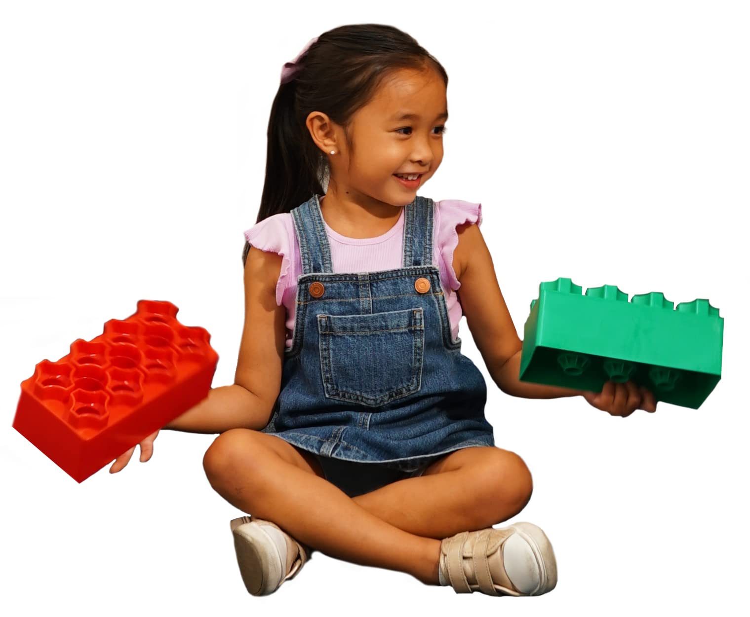 Kids Adventure 64 pc Jumbo Blocks Set - Large Building ADD-ON Kit for Toddlers -Add on to Any existing Made in The USA Boys& Girls, Red,Blue,Yellow,Green, 8'' x 4'' (00281-5)