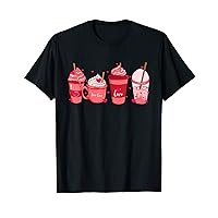 Womens Valentines Day Cute Heart Coffee Lover T-Shirt
