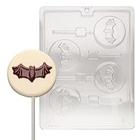 Cybrtrayd Life of the Party Halloween Bat on Moon Lolly Chocolate Candy Mold in Sealed Protective Poly Bag Imprinted with Copyrighted Cybrtrayd Molding Instructions