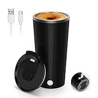 Auto Stirring Coffee Mug, Rechargeable Self Mixing Cup, 400ml Magnetic Stainless Steel Coffee Mug to Stir Coffee, Mixed Milk, Powder, Black