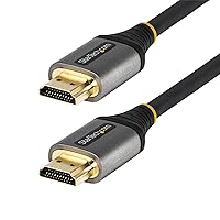 StarTech.com 20in (50cm) HDMI 2.1 Cable 8K - Certified Ultra High Speed HDMI Cable 48Gbps - 8K 60Hz/4K 120Hz HDR10+ eARC - Ultra HD 8K HDMI Cord - Monitor/TV/Display - TPE Jacket (HDMM21V50CM)