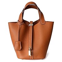 Rortyno Women's Tote Bag, Genuine Leather, Handbag, Cube-Shaped, Bucket Bag, Waterproof, Soft Leather, 2-Way Eco Bag, Small Eyes, Commuting to Work, Cowhide Leather, Casual, Business, Tote Bag,