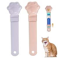 Cat Strip Feeder 2PCS Hygienic Feeding Cat Strip Squeeze Spoon Labor-Saving Cat Food Scoop Food Grade Cat Food Spoon with Hanging Hole for Dog Cat Wet Food Type2 Slow Feeders