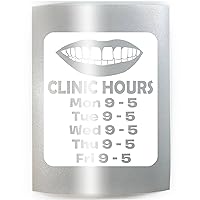 DENTIST CLINIC HOURS - ADD YOUR CUSTOM WORDS, COLOR & SIZE - Business Front Door Window Vinyl Decal Sticker A