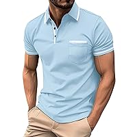 Mens Polo Shirts 1/4 Button Shirts Casual Gradient Dot Print Classic Lightweight Short Sleeve Golf T Shirt Tops