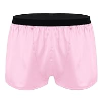 Men's Silk Satin Classic Boxer Briefs Underwear Trunks Summer Lounge Sports Panties Underpants