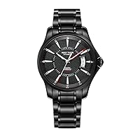 REEF TIGER Men's Sport Watches with Big Date Luminous Black Steel Automatic Analog Watch RGA166