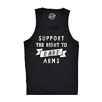 Mens Suppport The Right to Bare Arms Fitness Tank Funny Sarcastic Sleeveless Shirt Joke Novelty Tanktop for Guys