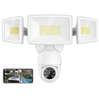 Onforu Floodlight Camera Outdoor, 2K Smart Home Security Camera, Al Detection & Auto Tracking with 340° Pan and Tilt, 55W 5500LM Flood Light Cam Wired, Color Night Vision, 2-Way Audio, WiFi/Cloud/SD