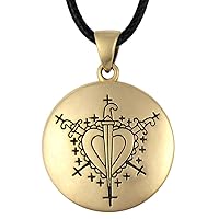 Bronze Ezili Dantor Voodoo Loa Veve Symbol Pendant Necklace