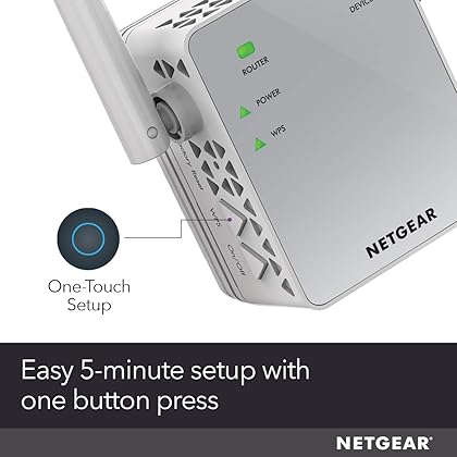 NETGEAR Wi-Fi Range Extender EX3700 - Coverage Up to 1000 Sq Ft and 15 Devices with AC750 Dual Band Wireless Signal Booster & Repeater (Up to 750Mbps Speed), and Compact Wall Plug Design