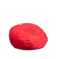 Classic Bean Bag Chair, Red Smartmax, Durable Polyester Nylon Blend, 2 feet Round