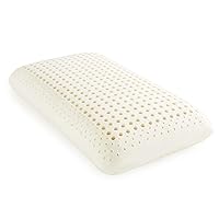Natural Latex Pillow - Hypoallergenic Latex Foam Pillows - Organic Rubber Pillow, 17 x 29 x 6 Inch, Standard Size, with Organic Cotton Case