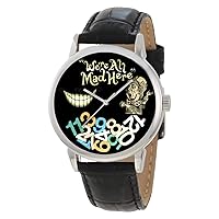 WE are All MAD HERE! Symbolic Fallen Numbers Alice in Wonderland Adult-Size Wrist Watch