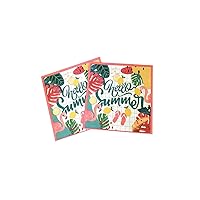Hello Summer Guest Napkins, Fruit Disposable Decorative Paper Napkins Pineapple Flamingo Hand Towels for Bathroom Summer Party Supplies for Birthday Beach Party Shower,40-Count,6.5 in