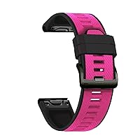 26 22mm Sport Silicone Watchband Wriststrap for Garmin Fenix 6X 6 6S Pro 5X 5 Plus 3 3HR D2 MK2 Easy Fit Quick Release Wirstband (Color : B, Size : 26mm Descent Mk1 MK2)