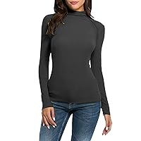 Womens Shirts Plus Size Long Sleeve Women’s Slim Tops Long Sleeve Round Neck Crop Top Tee Shirt Basic Solid Ti