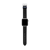 Ted Baker Black T-Embossed Leather Strap Blue Keeper for Apple Watch® (Model: BKS42F131B0)