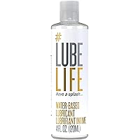 Lube Life Water-Based Personal Lubricant, Lube for Men, Women & Couples, Non-Staining, 4 Fl Oz