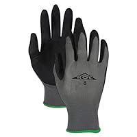MAGID Enhanced Grip Mechanic Work Gloves, 12 PR, Sandy Nitrile Coated (Nitrix), Size 8/M, Automotive, Reusable, 13-Gauge (GP500), Gray/Black