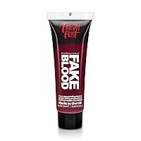 Fake Blood Gel 12ml by Fright Fest– SFX makeup looks great with face blood, liquid latex, white face paint, black face paint, scar wax and spirit gum