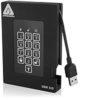 Apricorn 1TB Aegis Padlock Fortress FIPS 140-2 Level 2 Validated 256-Bit Encrypted USB 3.0 Hard Drive with PIN Access (A25-3PL256-1000F)
